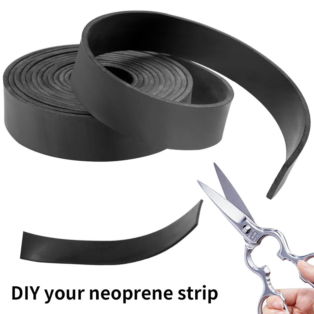 DGSL Neoprene Rubber Sheet, Solid Rubber Sheets, Rolls & Strips for DIY Gaskets, Crafts, Pads, Flooring, Protection, Supports, Leveling, Anti-Vibration, Anti-Slip (4" Wide x 1/8" Thick x 10' Long)