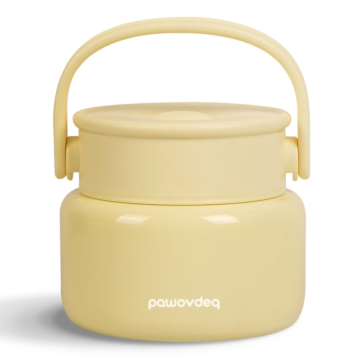 Pawovdeq Thermo Insulated Food Jar - Leak-Proof Lunch Container for Hot Soup & Meals (yellow, 17 oz)