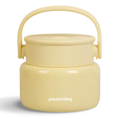 Pawovdeq Thermo Insulated Food Jar - Leak-Proof Lunch Container for Hot Soup & Meals (yellow, 17 oz)
