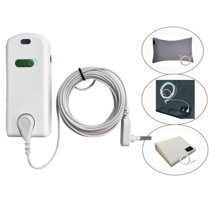 HUNAIGEE Grounding Continuity Tester with 2X 15ft Grounding Cords for Grounding Sheets Use to Test Effectiveness of Earth Connected Products Mats,Pads,Wrist Bands,Blankets,Pillow Case