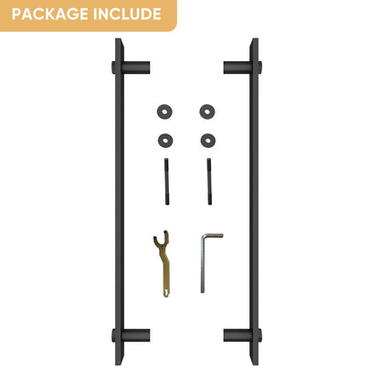 JUBEST 14'' Sliding Barn Door Handle Double Side Pulls Swing Door Handles, Side Mount Handles. Matte Black