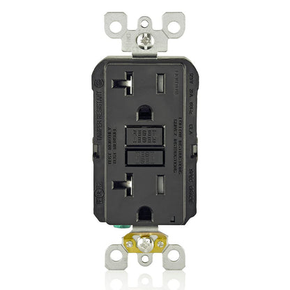 Leviton GFCI Receptacle, 20 Amp Tamper-Resistant, GFTR2-E, Black