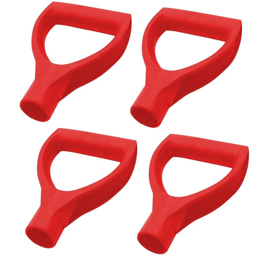 Armastuse 4pcs Replacement Shovel Handle, Plastic Shovel Handle D Grip, Snow Shovel Digging Rake Tool, Hand Protection Garden Accessories (Inner Diameter 34.5mm, Red)
