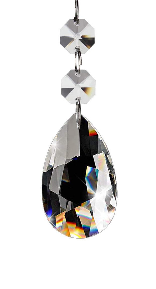 Fushing 20Pcs Hanging Crystals for Chandeliers, Crystal Chandelier Crystals Prisms Glass Teardrop Beads (38mm, Clear)