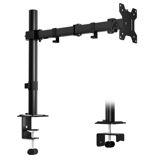 ERGOMAKER Single Monitor Arm for Desks, Adjustable Single Monitor Mount, Duty Monitor Stand for Desk for Computer Monitors up to 27", Monitor Mount for LCD Screens