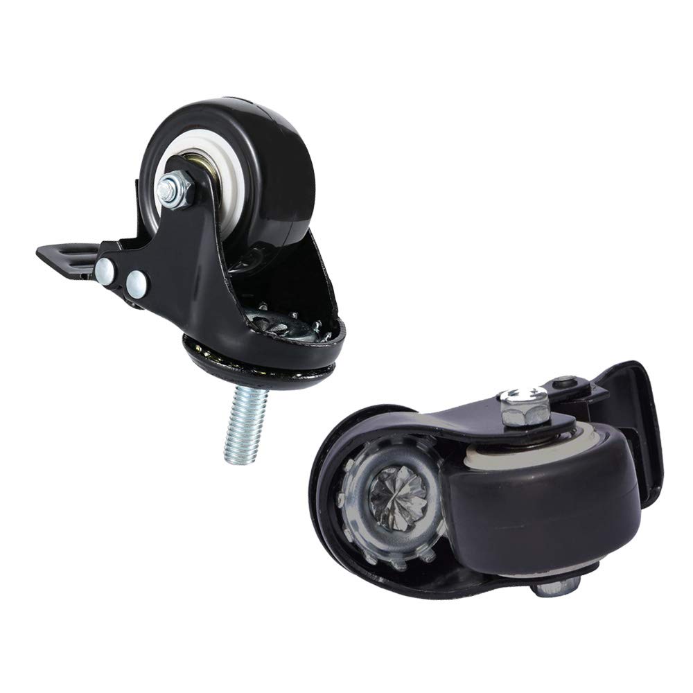 Onerbuy 4 Pack Caster Wheels Heavy Duty Swivel Casters with Brakes, Dual Locking Wheels Replacement for Industrial Trailer, Home Furniture, Office Table Cabinet(1.5 Inch M8 Stem)