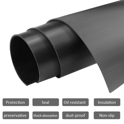 DGSL Neoprene Rubber Sheet, Solid Rubber Sheets, Rolls & Strips for DIY Gaskets, Crafts, Pads, Flooring, Protection, Supports, Leveling, Anti-Vibration, Anti-Slip (4" Wide x 1/8" Thick x 10' Long)