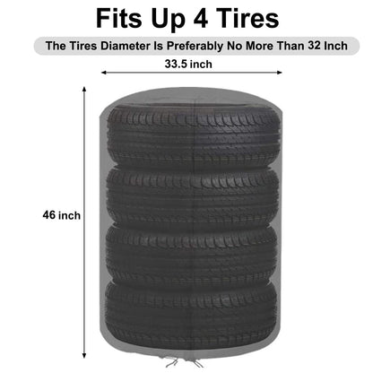 Tire Covers, Tire Storage Bags, Fits Diameter 16'' to 32" Tires, Universal Spare Tire Bags Waterproof Dust Proof, Black