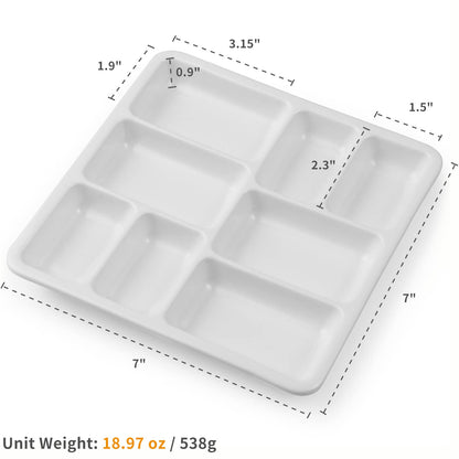 MEEDEN 8-Well Ceramic Artist Paint Palette, Square Porcelain Watercolor Palette, White Ceramic Mixing Tray for Gouache, Oil, Acrylic & Tempera Painting, 7''×7''× 0.8''
