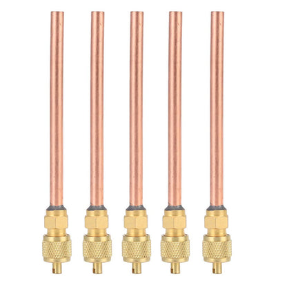 5Pcs Refrigerator Filing Access Valves, One Way 1/4" OD Air Conditioner Conditioning Filling Valves Kit 4.7in Total Length