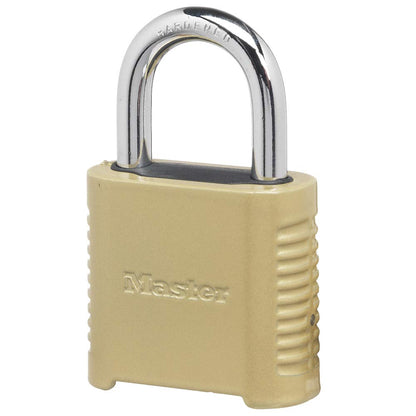 Master Lock Heavy Duty Outdoor Combination Lock, 2 in. Wide, Brass Finish, 875D