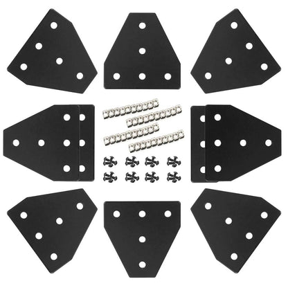 SeekLiny 2020 Aluminum Extrusion Connector Bracket Set Included 10PCS Joint Plates,50Pcs M5 T-Slot Nuts and 50Pcs M5x8mm Hex Socket Cap Screw for 2020 Series Aluminum Profile 3D Printer Frame
