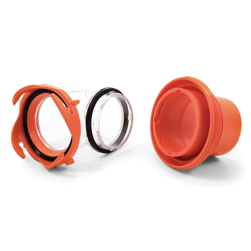Camco 39736 RhinoFLEX Elbow and 4-in-1 Adapter with Swivel Bayonet Fitting, Orange/Clear