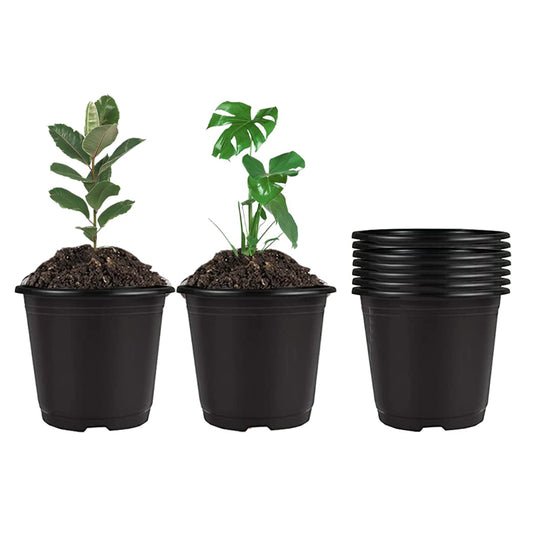 Plastic Plant Pot 50PCS 6inch Nursery Pots Flower Pots Seed Pot Starter Pot for Seedling Nursery Supplies Grow Pot Planter Flower Pot Container for Seedling Cultivation (Black)