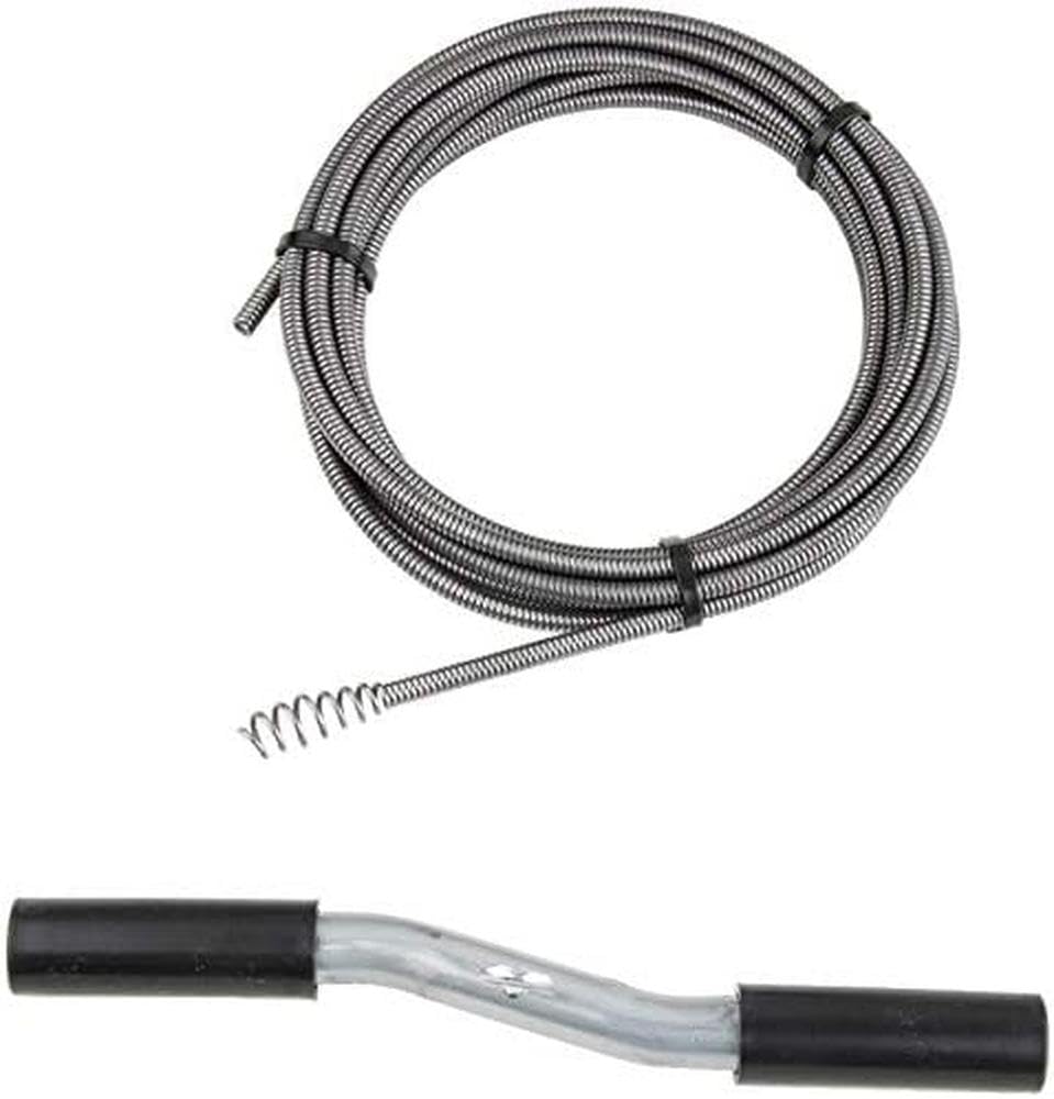 Master Plumber 10150 EF 15-ft Galvanized Steel Drain Auger, 1/4-in Thick Steel Spring Wire, Clears and Unclogs Small to Medium Household Drains Such as Sinks, Tubs & Showers