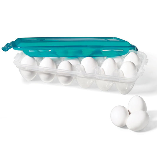 STARFRIT LocknLock Plastic Egg Container, Holds 18 eggs, 4-Sided Locking Flip-Top Lids, Airtight, Dishwasher Safe, Clear, BPA free