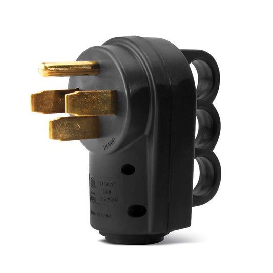 OPL5 Heavy Duty 50 Amp RV Male Plug Replacement Electrical Plug Power Adapter with Handle RV Power Cord – 50A 125/250V 4-Prong Male for RV, Camper, Caravan,ETL Listed (50A Male Plug,CA )