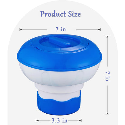 2 PCS Pool Chlorine Floater for 5 PCS 3" CHL orine Tablets, 7" Pool Collapsible Chlorine Floater,Optimal Pool Chlorinator,Adjustable Floating Chlorine Dispenser for Pool of Inground and Above Ground