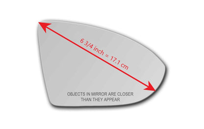New Replacement Mirror Glass with Full Size Adhesive for Volkswagen | 2015 – 2024 Golf | 2019 – 2024 Jetta | 2015 – 2024 GTI | Passenger Side View Right RH