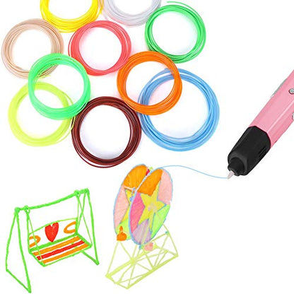 PCL Filament Refills 3D Pen Filament Refills 20 Colors 5m 1.75mm Low Temperature Pen Filament for Printing Pen Printer