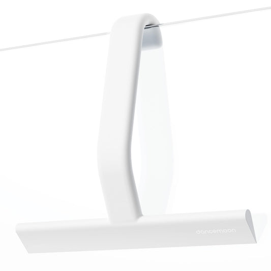 dancemoon JustHang Shower Squeegee for Glass Doors, All-One-Piece Silicone with Built-in Hook Design for Easy Hanging, Household Window Mirror Squeegee for Bathroom, Glass, Tile Wall,Car 10-Inch White