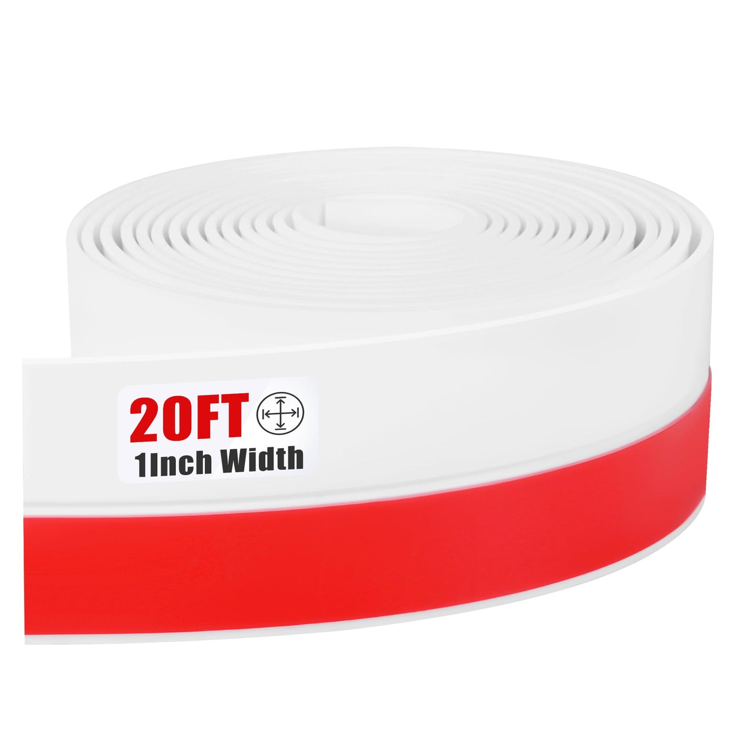 Draft Seal Tape for Doors and Windows 1 in x 20 Ft Silicone Weather Stripping Extra Thick 2mm Door Seal Strip with Strong Adhesive Draft Insulation Stopper Side Seal - White