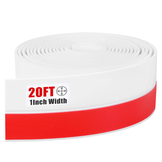 Draft Seal Tape for Doors and Windows 1 in x 20 Ft Silicone Weather Stripping Extra Thick 2mm Door Seal Strip with Strong Adhesive Draft Insulation Stopper Side Seal - White