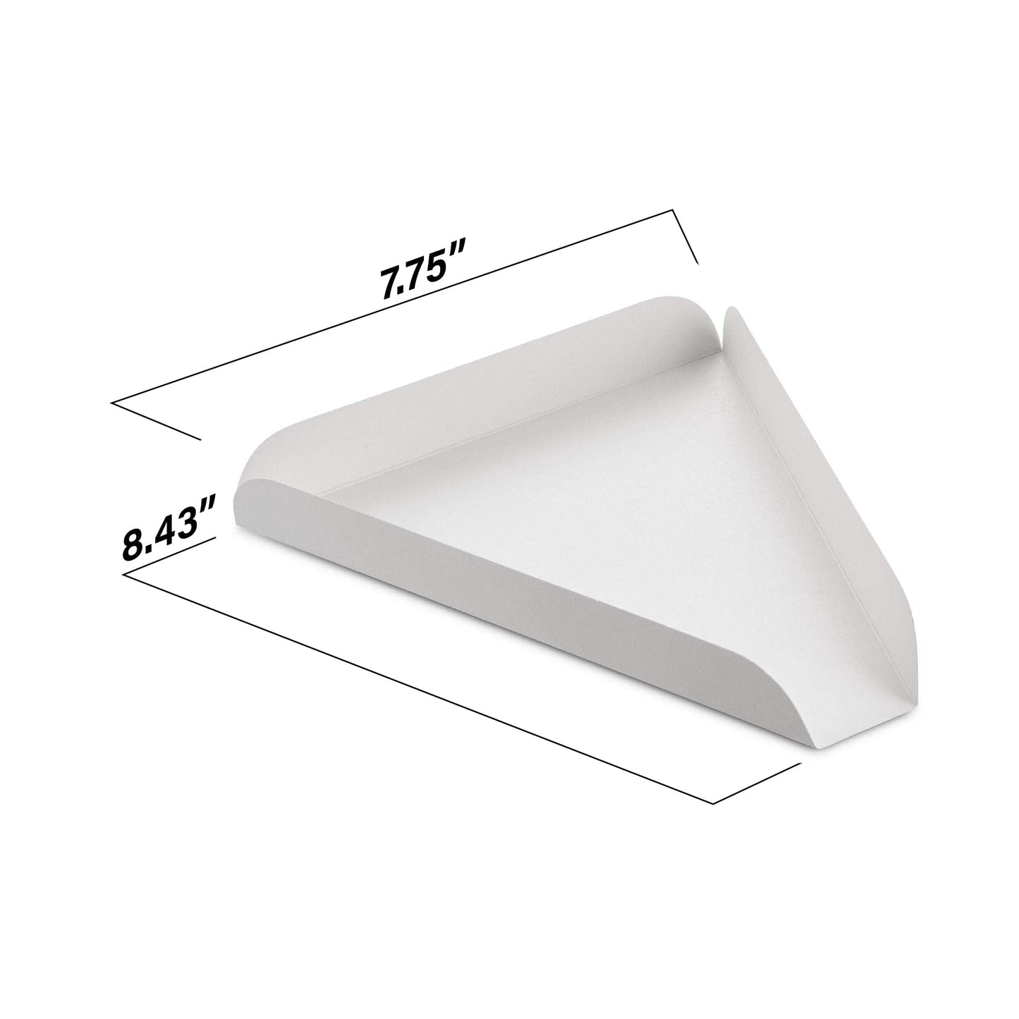 MT Products White Single Pizza Wedge Plate Paperboard Pizza Slice Tray (50 Pieces) - Made in The USA