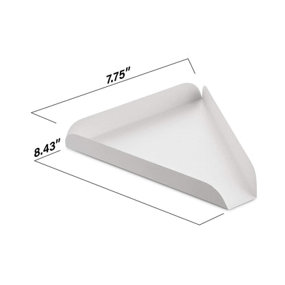 MT Products White Single Pizza Wedge Plate Paperboard Pizza Slice Tray (50 Pieces) - Made in The USA