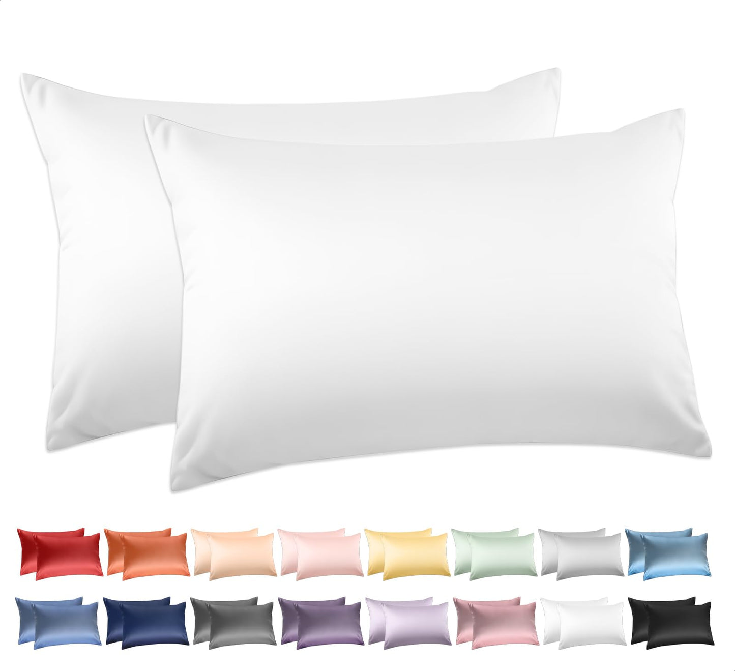 Deep Dream 100% Cotton Pillow Cases Queen Size Set of 2, 600 Thread Count Cotton Queen Pillowcases, White Pillow Cases Set of 2 with Envelop Closure, 20x30 Inches