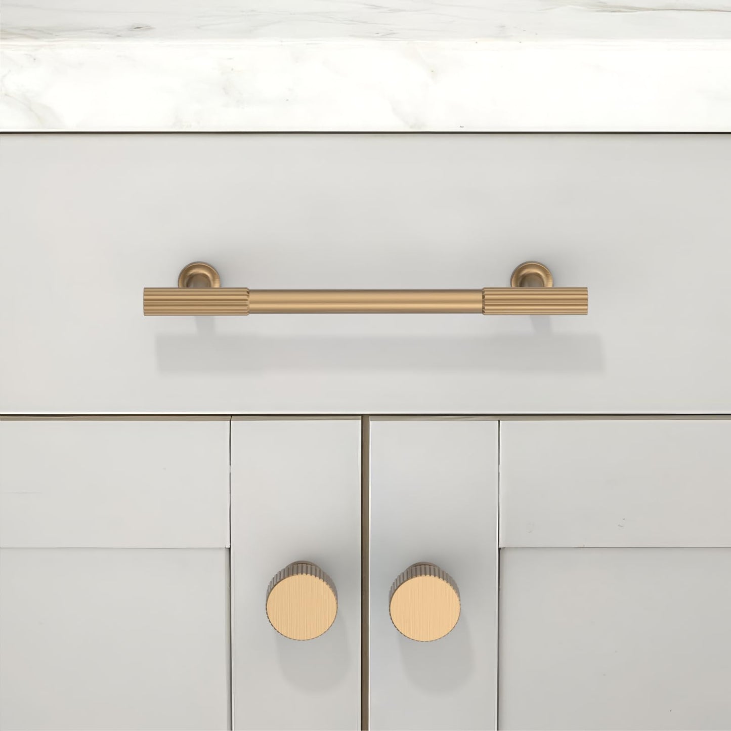 Asimerdeco 10 Pack Champagne Bronze Cabinet Knobs Single Hole Cabinet Pulls Round Kitchen Cabinet Knobs Drawer Knobs Dresser Knobs