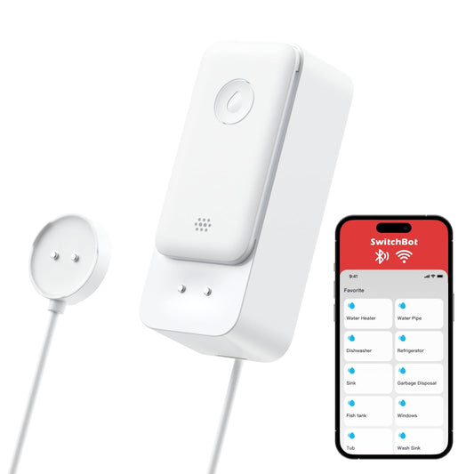 No Hub Required WiFi Water Sensor, Smart Water Leak Detector, 100dB Adjustable Alerts & App Alerts, IP67 Waterproof, Wireless Detector for Home with 1m Sensing Cable (Support 2.4G)