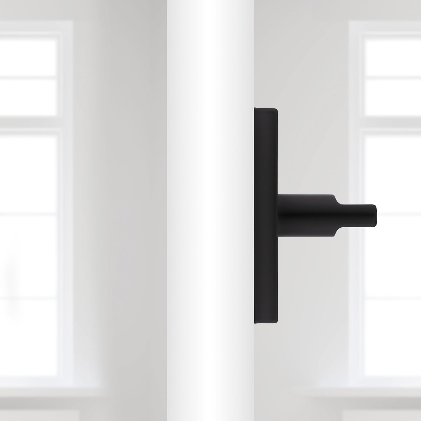 Kwikset Halifax Dummy Door Handle, Single Sided Lever for Closets, French Double Doors, and Pantry, Matte Black Non-Turning Reversible Interior Push/Pull Lever, with Microban Protection