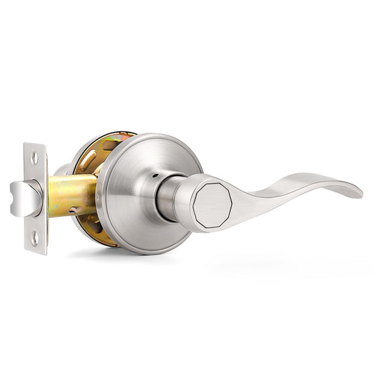 Probrico Interior Door Handles,Satin Nickel Passage Lever Door Handle for Closet Hallway Indoor Handles