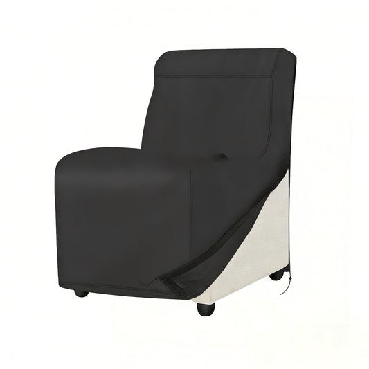 Outdoor Recliner Chair Cover, 600D Heavy Duty Waterproof Patio Chair Cover with Side Waterproof Zipper, Outdoor Furniture Storage Covers for All Weather Protection, 29.5" W x 31.5" D x 40.2" H (Black)