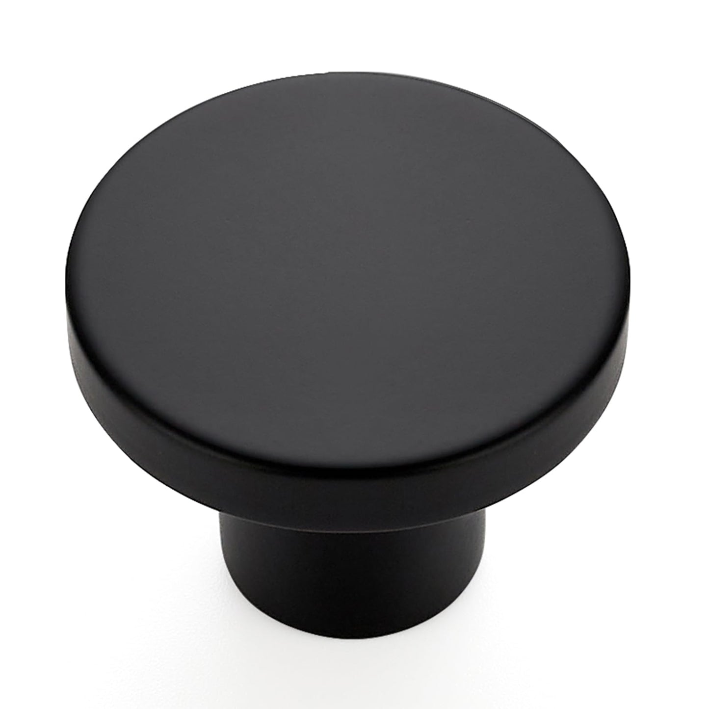Ravinte 10 Pack Matte Black Round Cabinet Knobs Solid Dresser Knobs Drawer Pulls Black Cupboard Knobs for Modern Kitchen Cabinet Hardware