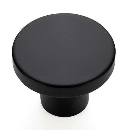 Ravinte 10 Pack Matte Black Round Cabinet Knobs Solid Dresser Knobs Drawer Pulls Black Cupboard Knobs for Modern Kitchen Cabinet Hardware