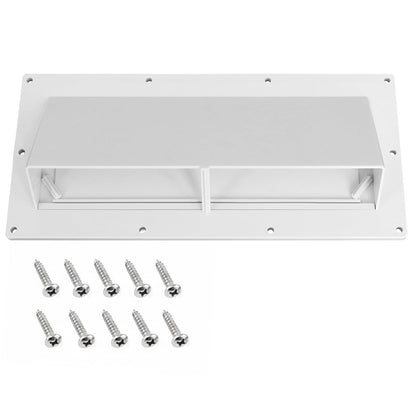 RV Range Hood Vent Cover, RV Stove Exhaust Vent Cover Replacement with Screen & Damper, Waterproof Exterior Vent for Camper Trailer Motorhome, Includes 10Pcs Screws, White