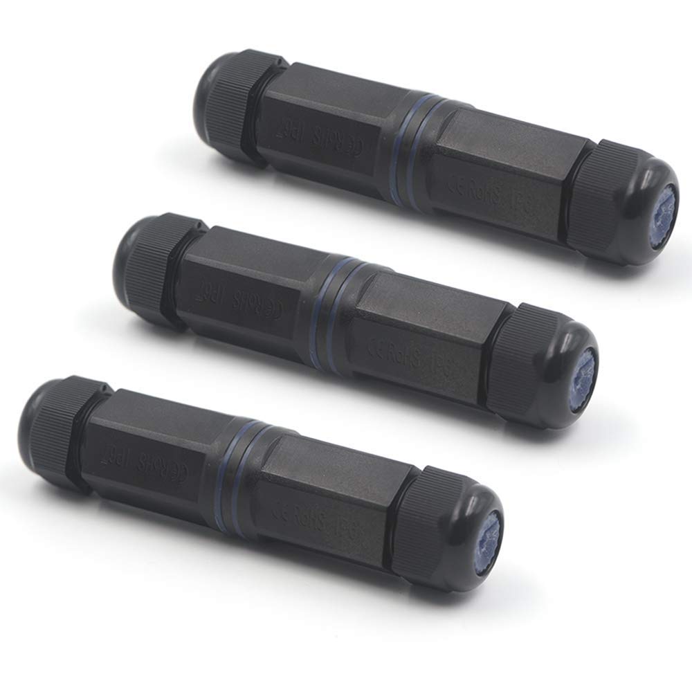 VCE IP68 Waterproof RJ45 Coupler Cat6/Cat5E/Cat5,3-Pack Shielded Outdoor Ethernet Cable Connectors Female to Female, Network LAN Cable Extender