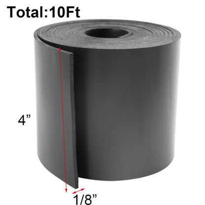 DGSL Neoprene Rubber Sheet, Solid Rubber Sheets, Rolls & Strips for DIY Gaskets, Crafts, Pads, Flooring, Protection, Supports, Leveling, Anti-Vibration, Anti-Slip (4" Wide x 1/8" Thick x 10' Long)