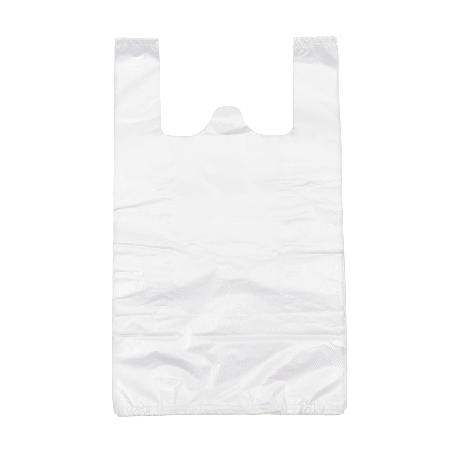 T Shirt Bags Plastic Grocery Bags with Handles for Merchandise and Supermarket, Bolsas De Plastico Para Negocio, 12 x 20 Inch (White, 200Pcs)