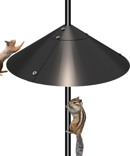 Garbuildman Metal Squirrel Baffle for Bird Feeder Pole, Outside Pole Mount Bird House Guard for Outdoor Shepherd’s Hook, 19 Inch, 1 Pack