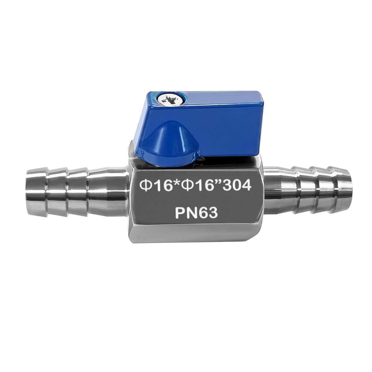 Beduan 5/8” Hose ID Barb Ball Valve 304 Stainless Steel Mini Shut Off Valve for Water Gas Fuel Drip Irrigation and Aquariums