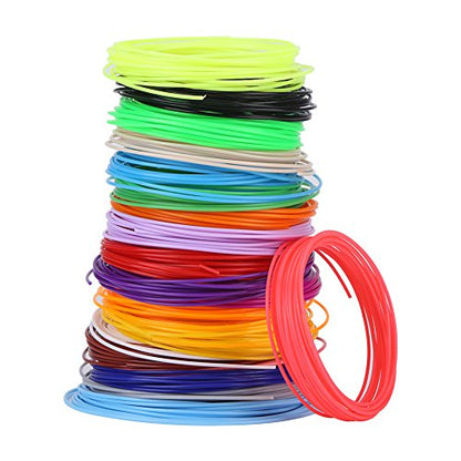 PCL Filament Refills 3D Pen Filament Refills 20 Colors 5m 1.75mm Low Temperature Pen Filament for Printing Pen Printer