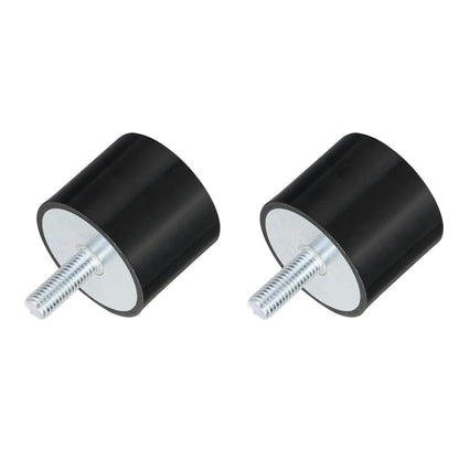uxcell M10 Thread Rubber Mounts, Vibration Isolators, Cylindrical Shock Absorber with Studs 50 x 40mm 2pcs