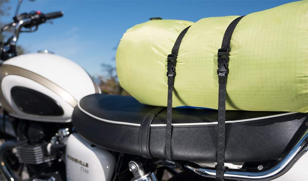 ROK Straps ROK-10050 Black/Reflective 18" - 60" Motorcycle/ATV Adjustable Stretch Strap