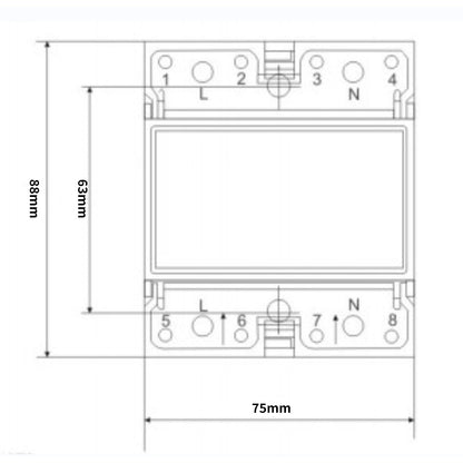 Electricity Usage Monitor Kilowatt Hour Meter Single Phase 4P DIN Rail Mounted 10 to 40A LED Display Real Time Power Consumption Wattmeter