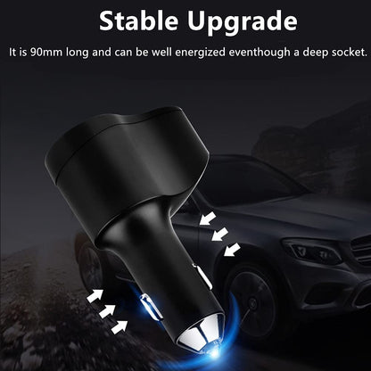 4 in 1 USB C Car Charger, 168W Multi USB Cigarette Lighter Adapter, Socket Splitter with 3 USB Ports, 12V/24V Dual USB Type C PD Fast Car Charger Adapter for iPhone 17/Air/16/15 Pro Max iPad GPS