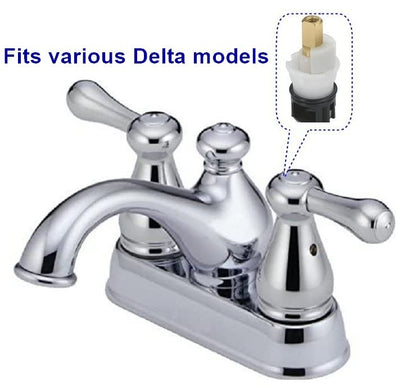 RP25513 faucet stem assembly repair kit replacement fits Various two handle lavatory, centerset, widespread faucet plus RP4993 seat and spring, 2pk