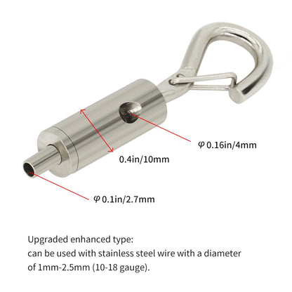 YQL Portable Hook & Eye Turnbuckle Tension for 1/16-3/32 Galvanized /304/316 Stainless Steel Cable Guide Wire Rope Light Hanging Suspension Accessories Pack-15